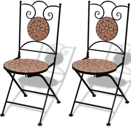 Vidaxl Mozaikowe Krzesło Bistro Terracotta - Zestaw 2 Szt