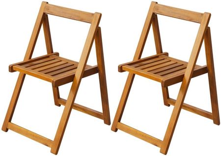 Vidaxl Składane Krzesła Ogrodowe Z Drewna Akacjowego 2 Szt 