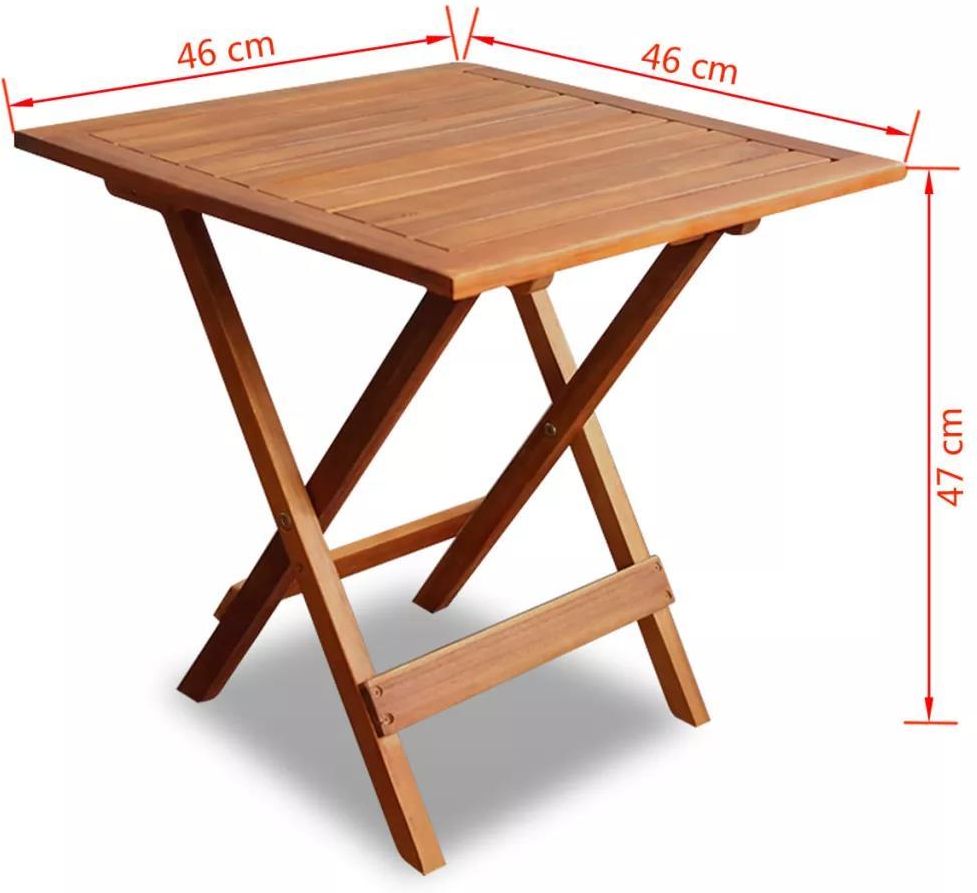 Vidaxl Stolik Na Taras Z Drewna Akacjowego 46x46x47cm - zdjęcie 2 Vidaxl Stolik Na Taras Z Drewna Akacjowego 46x46x47cm