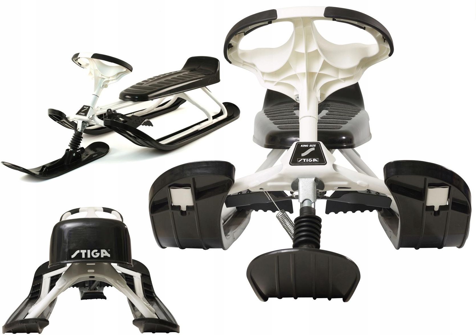 Stiga Snowracer King Size Gt Biały Czarny - zdjęcie 2 Stiga Snowracer King Size Gt Biały Czarny