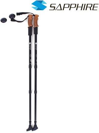 Sapphire Kije do nordic walking ST-070 + 2 pary końcówek czarne