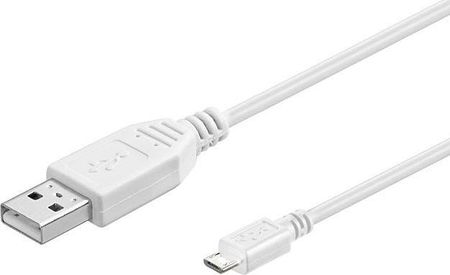 MicroConnect USB A Micro USB (M/M) Biały 0.3m (USBABMICRO0,30W) 