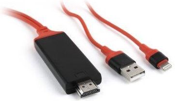 Gembird HDMI USB 1.8m Czerwony (CC-LMHL-01) 