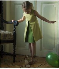 Sukienka z kontrafałdą dziewczynka Zielony 6-7 L (116 - 122 cm) - Ceny i  opinie 