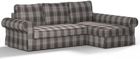 Dekoria Pokrowiec na sofę Backabro rozkładaną z leżanką, krata w odcieniach szarości, sofa Backabro rozkładana z leżanką, Edinburgh