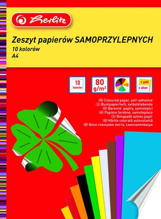 Herlitz Wycinanki Samoprzylepne A4 Kolorowe 10 Kartek