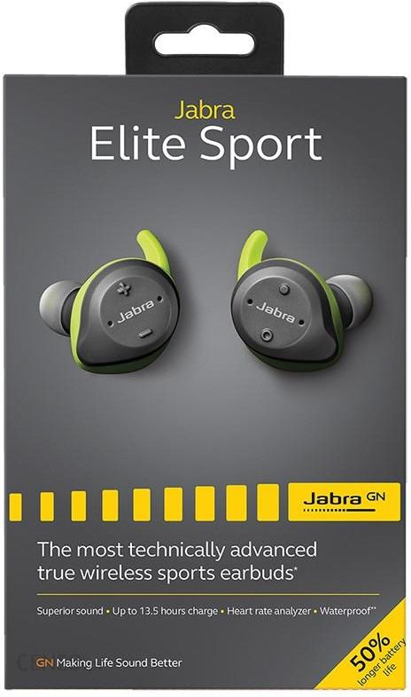 Słuchawki Jabra Elite Sport Szaro-limonkowe (100-98700000-60) - Opinie ceny na Ceneo.pl