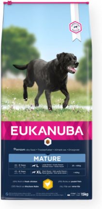 Eukanuba sucha karma dla psów dojrzałych dużych ras bogata w świeżego kurczaka 15kg