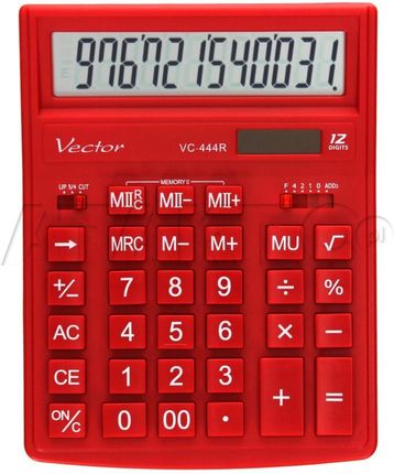Vector Kalkulator 12Pozycyjny Czerwony Vc444R