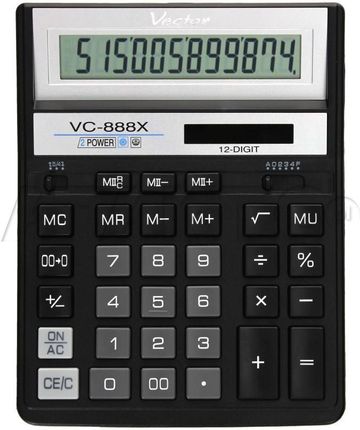 Vector Kalkulator 12Pozycyjny Vc888X Bk