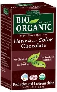 Indus Valley Bio Organic farba do włosów na bazie henny czekoladowy 100g