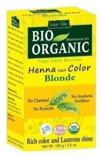 Indus Valley Bio Organic farba do włosów na bazie henny jasny brąz 100g