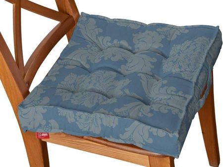 Dekoria Siedzisko Kuba Na Krzesło Damasco Niebieski 50X50X10 Cm
