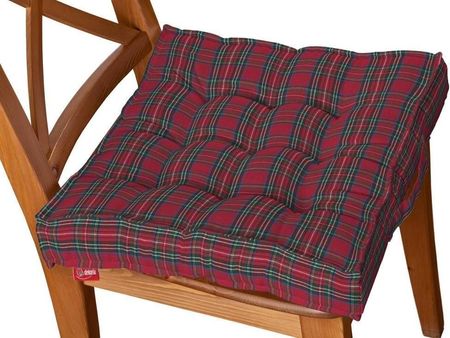 Dekoria Siedzisko Kuba Na Krzesło Bristol Czerwony Zielony Krata 50X50X10 Cm