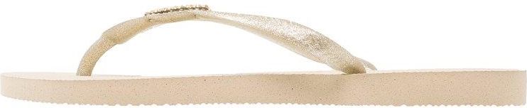 Havaianas SLIM LOGO METALLIC Japonki kąpielowe sand grey Havaianas SLIM FIT Japonki kąpielowe sand greylight