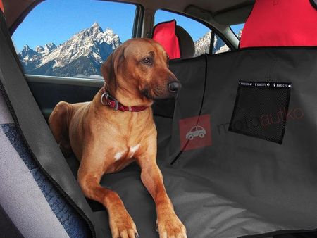 Kardiff Kardimata Activ czarno-czerwona M 157x133cm - mata dla psa z zamkiem i ochraniaczami na zagłówki - Czarno-czerwony \ M