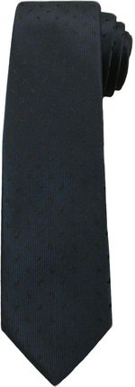Ciemnogranatowy Krawat w Czarny Wzorek - 6 cm - Angelo di Monti KRADM1361