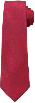 Czerwony Krawat z Kwiatową Fakturą - 6 cm - Angelo di Monti KRADM1333