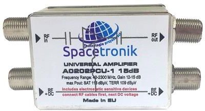 Spacetronik Wzmacniacz liniowy 2x SAT 15db (A0202PCU-1)