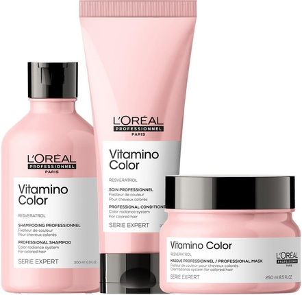 L'Oreal Professionnel Vitamino Color zestaw chroniący włosy farbowane | szampon 300ml, odżywka 200ml, maska 250ml