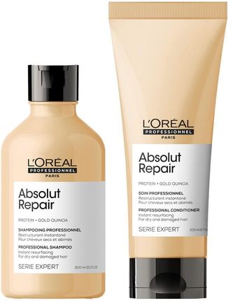 L'Oreal Professionnel Absolut Repair Gold odbudowujący zestaw do włosów zniszczonych szampon 300ml, odżywka 200ml