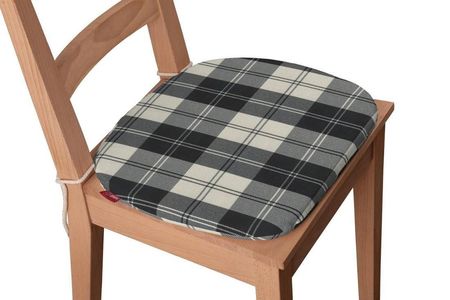 Dekoria Siedzisko Bartek na krzesło Edinburgh krata czarno - biała 40x37x2,5cm