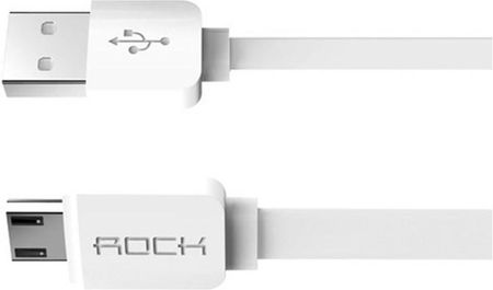 ROCK Kabel Micro USB Płaski 100cm biały
