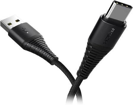 ROCK Kabel USB-C Typ C Wzmacniany Nylonowy 100cm czarny