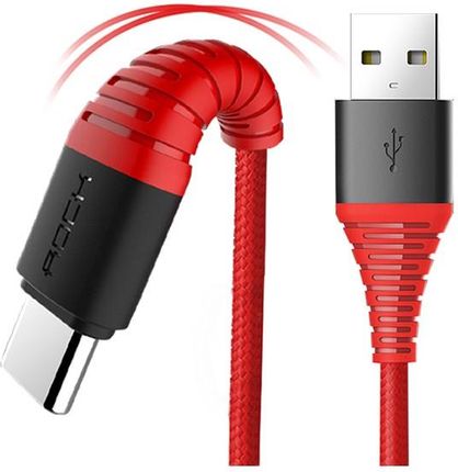 ROCK Kabel USB-C Typ C Wzmacniany Nylonowy 100cm czerwony