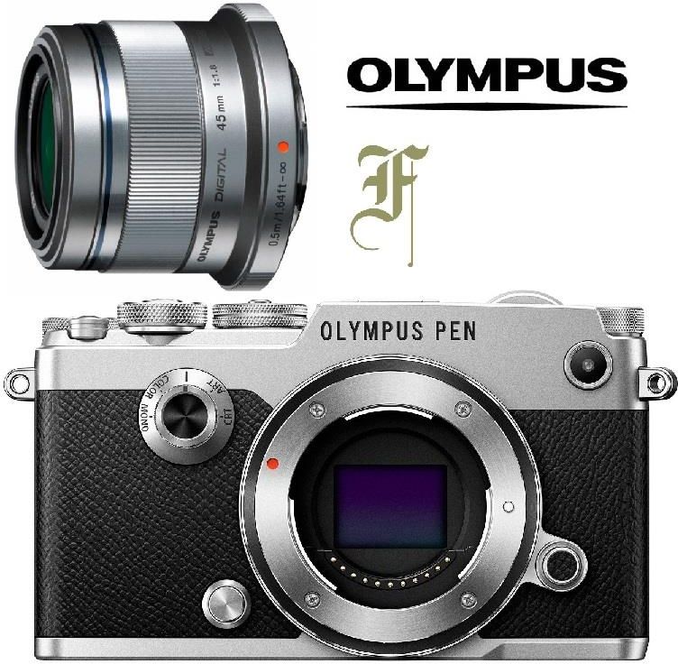 Aparat cyfrowy OLYMPUS PEN-F SREBRNY + 45mm F1,8 bezlusterkowiec