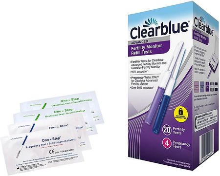 CLEARBLUE testy owulacyjne 20 szt + testy ciążowe 4 szt