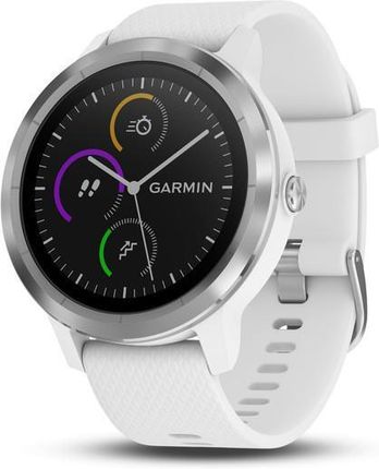 Garmin Vivoactive 3 Srebrny Z Białym Silikonowym Paskiem