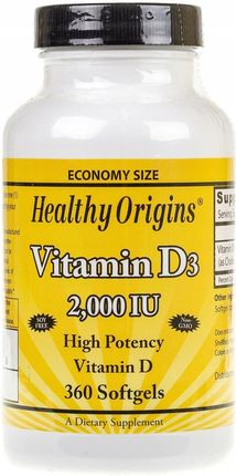 Healthy Origins Witamina D3 2000IU w oliwie z oliwek 360 kaps