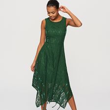 Reserved - Koronkowa sukienka midi - Zielony - zdjęcie 1