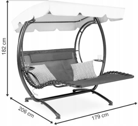 GardenPoint Dwuosobowa Huśtawka Ogrodowa Napoli