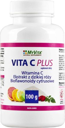 MyVita Witamina C ekstrakt z dzikiej róży bioflawonoidy cytrusowe Vita C plus 100g