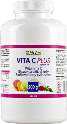 MyVita Witamina C ekstrakt z dzikiej róży bioflawonoidy cytrusowe Vita C plus 500g