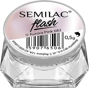 Semilac Flash Aurora Pink Pyłek 682 