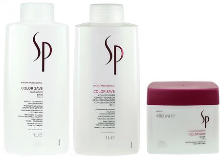 Wella SP Color Save Zestaw do włosów farbowanych Szampon 1000ml + Odżywka 1000ml + Maska 400ml