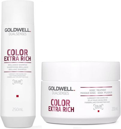 Goldwell Color Extra Rich zestaw do włosów farbowanych Szampon 250ml + Maska 200ml