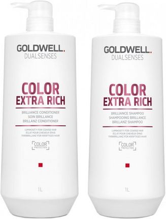 Goldwell Color Extra Rich zestaw do włosów farbowanych Szampon 1000ml + Odżywka 1000ml