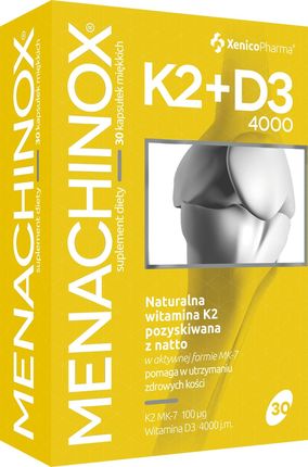 Menachinox K2 MK-7 Naturalna Witamina K2 + D3 4000 30 kaps