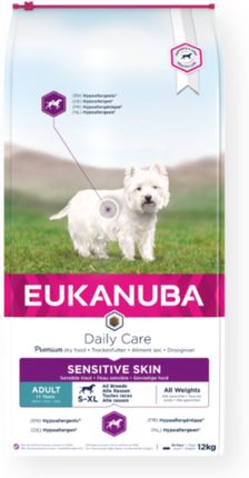 Eukanuba Daily Care Sensitive Skin dla dorosłych psów z wrażliwą skórą 12kg