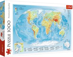 Zdjęcie Trefl Puzzle 1000el. Mapa Fizyczna Świata 10463 - Czarne