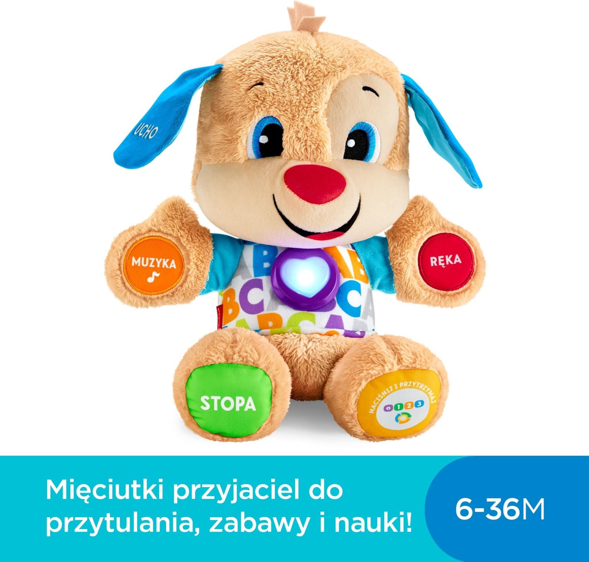 Fisher-Price Ucz się i śmiej! „Poziomy nauki” Szczeniaczek Uczniaczek FPM71 - zdjęcie 5 Fisher-Price Ucz się i śmiej! „Poziomy nauki” Szczeniaczek Uczniaczek FPM71