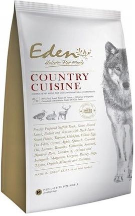 Eden Country Cuisine Dla Szczeniaków I Psów Dorosłych Kaczka Jagnięcina Królik Dziczyzna Rasy Średnie I Duże 2Kg