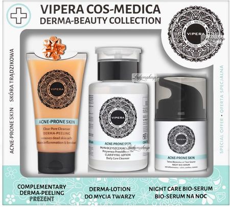VIPERA COS-MEDICA DERMA-BEAUTY COLLECTION Zestaw 3 kosmetyków do pielęgnacji cery trądzikowej