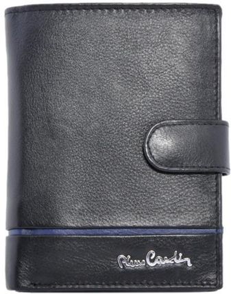 Portfel męski PIERRE CARDIN SAHARA TILAK 326A RFID czarny z niebieskim paskiem