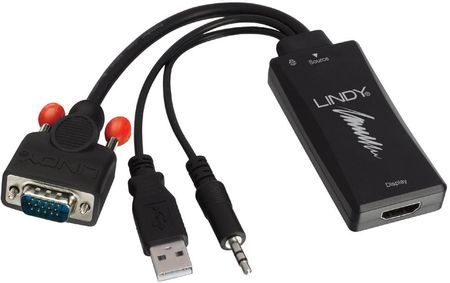 Lindy 38183 Konwerter VGA USB Audio Mini Jack 3,5mm na HDMI (LY38183)