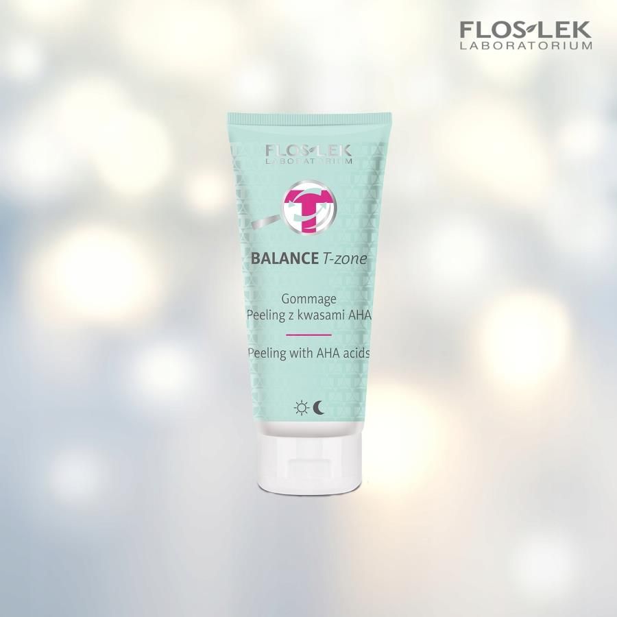 FLOS-LEK BALANCE T-zone Gommage Peeling z kwasami AHA 125ml - zdjęcie 3 FLOS-LEK BALANCE T-zone Gommage Peeling z kwasami AHA 125ml